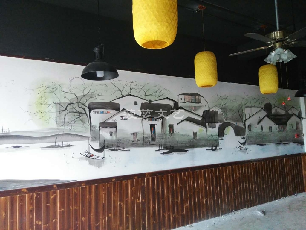 墙绘-江阴长寿中式餐厅 (3)