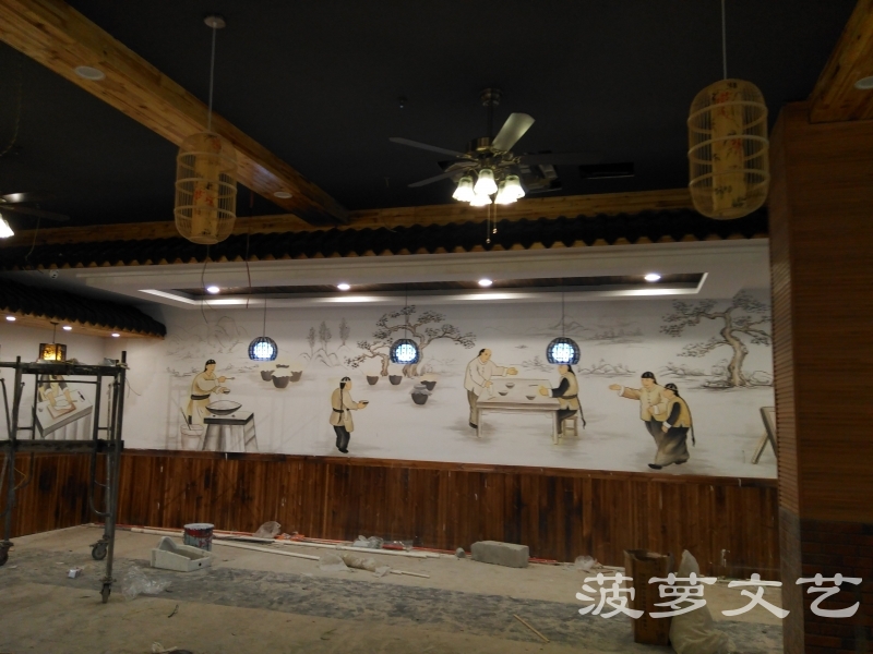 无锡墙绘-菠萝文艺-逍遥时刻快餐店-1